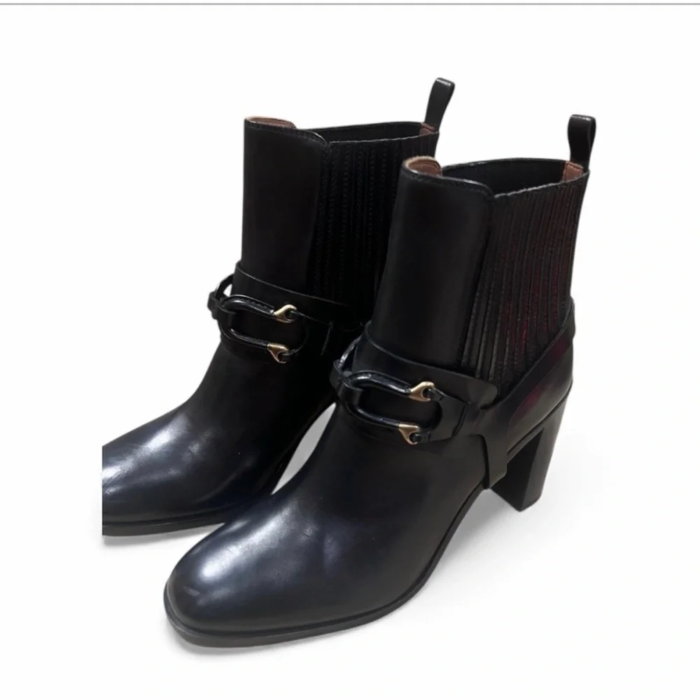 SARTORE Paris made in Italy leather Black heeled Ankle Boots size EU 37
